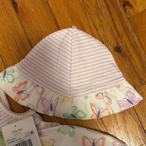 Little Me Baby Girl romper hat set - Picture 3 of 5